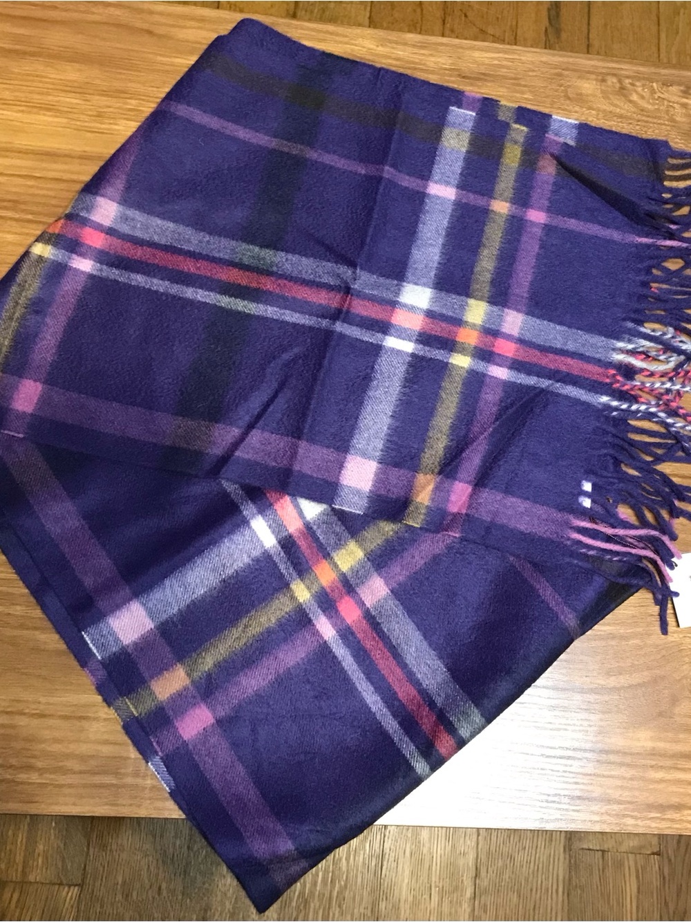 Coach Black Violet 100% Cashmere Scarf NWT In Bag 70”L X 12”W $178 MSRP - Picture 2 of 7